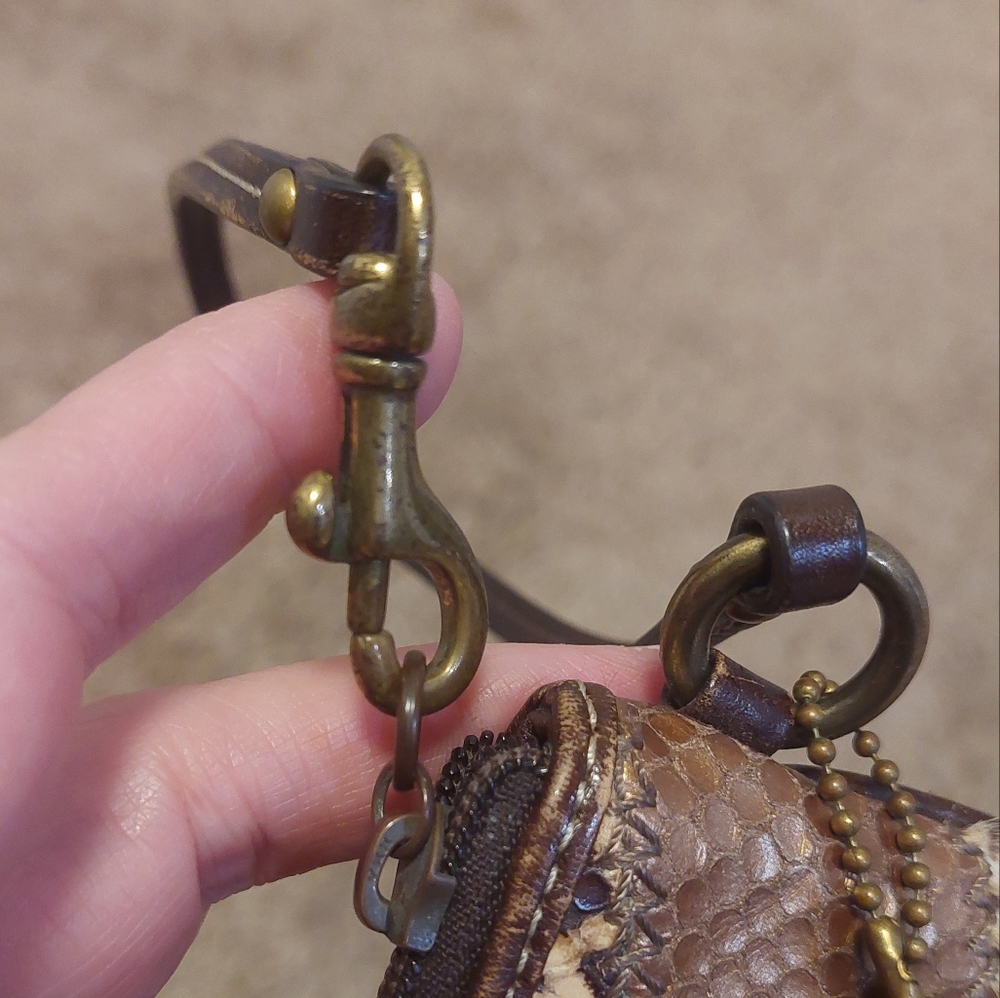 Coach Metallic Patchwork Wristlet - Gold/Brown - Picture 10 of 16
